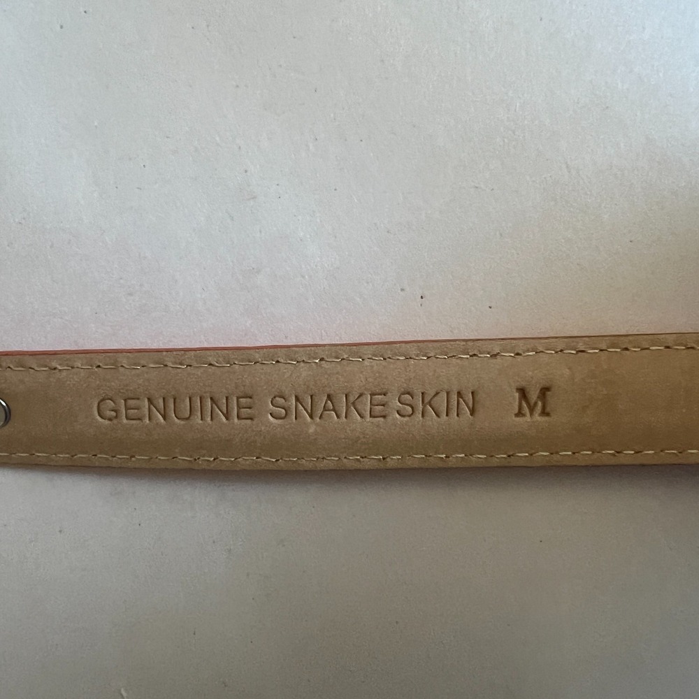 LB Belt Co Snakeskin Golf Belt Womens M Orange Concho Skinny Casual Preppy - Picture 5 of 11